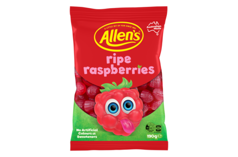 allens ripe rasberries 190g